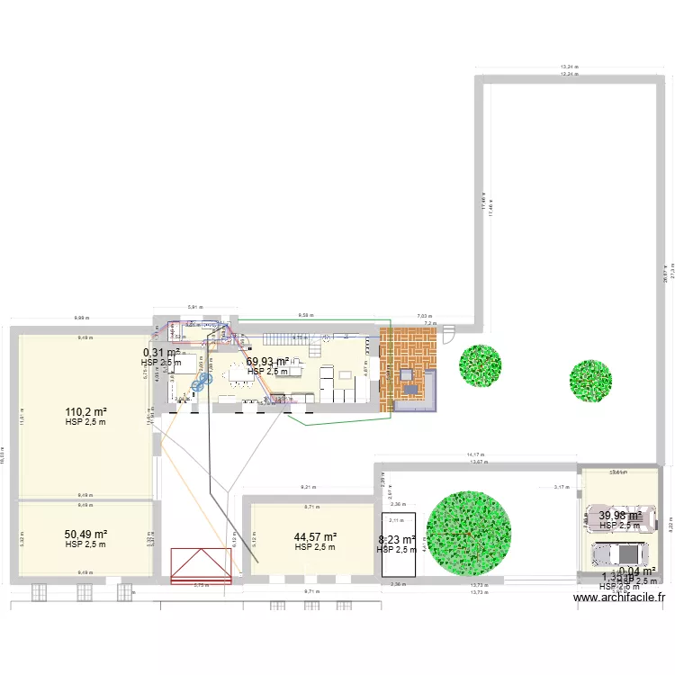 ATELIER sdb accessible hors ch salon ct jardin garage a 90&deg; de la r. Plan de 