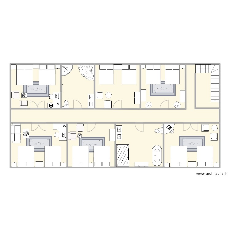 Chalet p2. Plan de 9 pièces et 189 m2