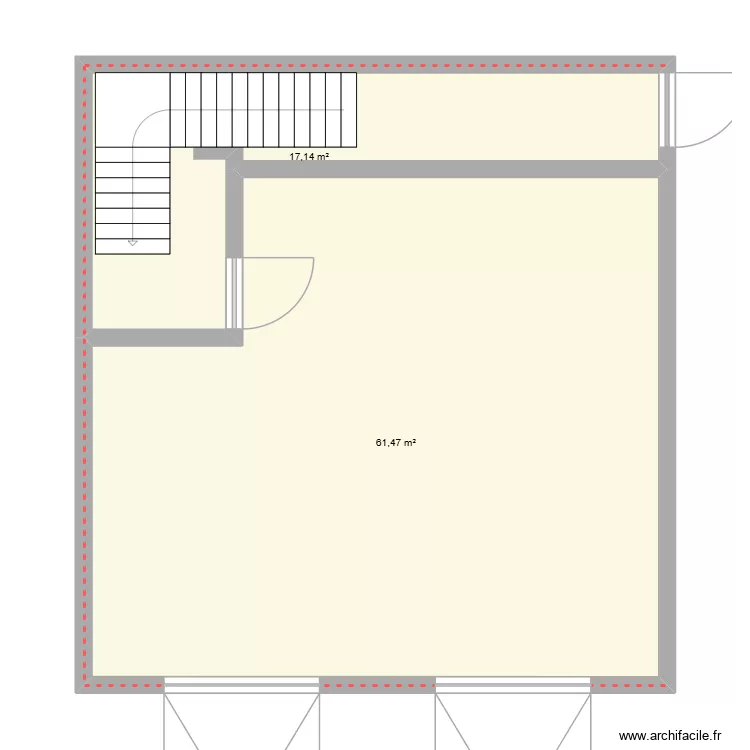 rrrr. Plan de 2 pièces et 79 m²