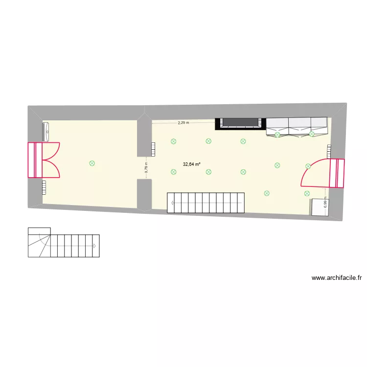 AUZANCES 6A 1. Plan de 1 Pièce et 33 m²