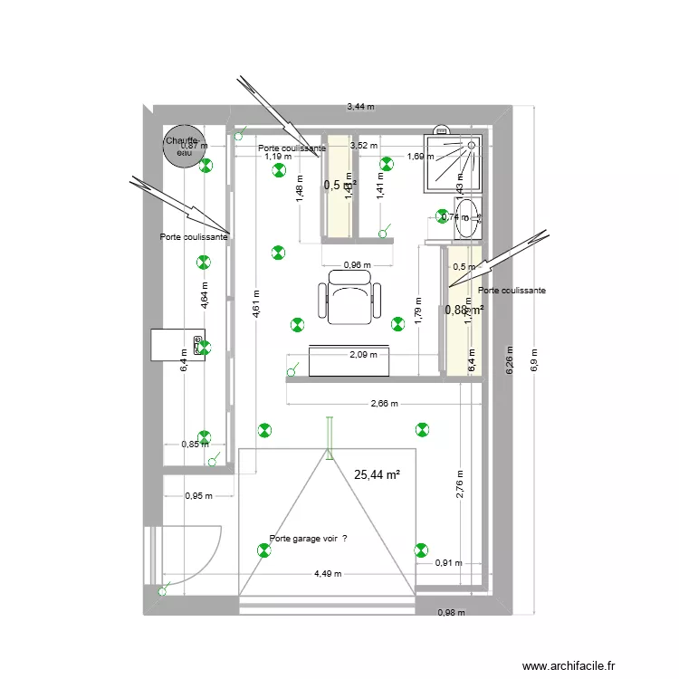 Marjorie Clerc. Plan de 3  et 27 m²