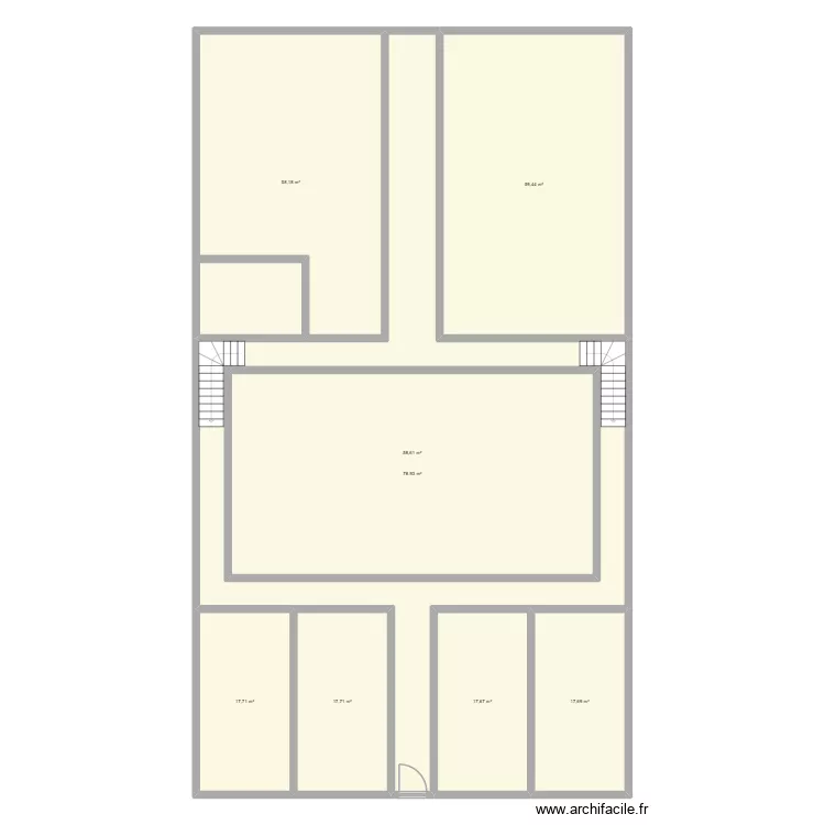 DZ1. Plan de 8  et 412 m²