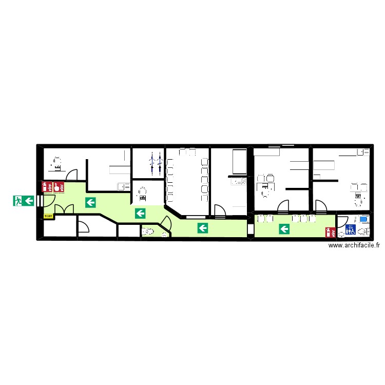 Caroline. Plan de 13 pièces et 155 m2