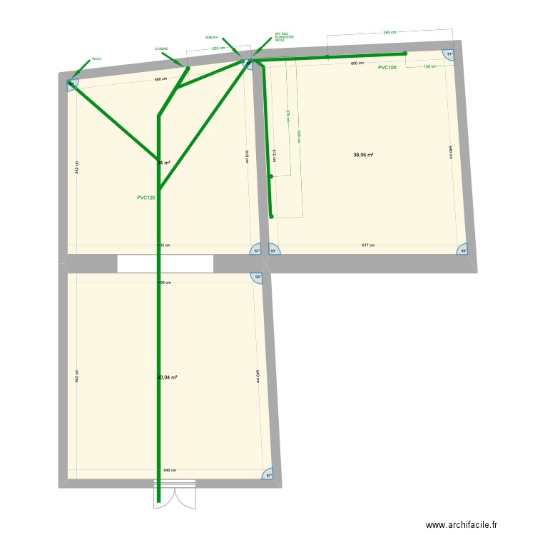 DI PALMA. Plan de 3 pièces et 112 m2