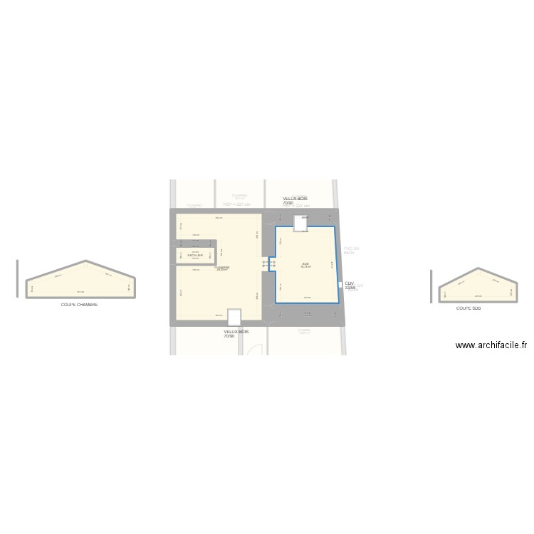 BESSALAH. Plan de 16 pièces et 169 m2