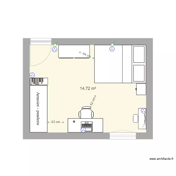 chambre violette proposition 2. Plan de 