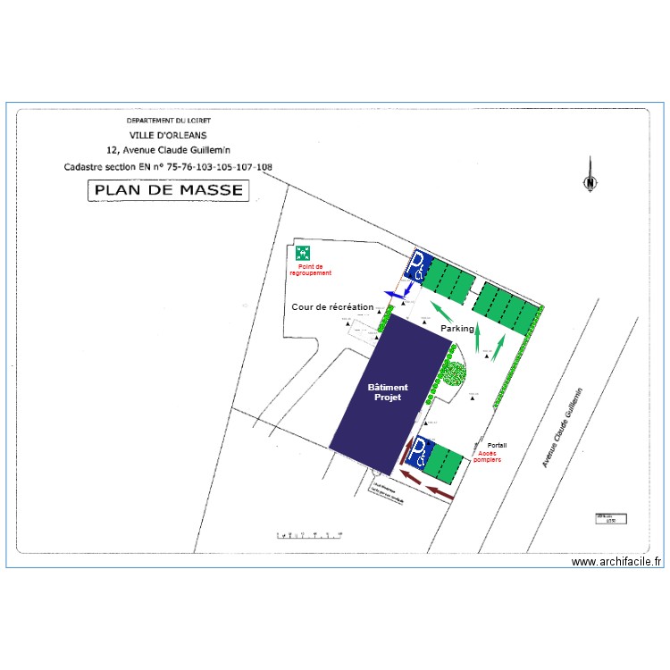 Plan de masse accessibilité. Plan de 0 pièce et 0 m2