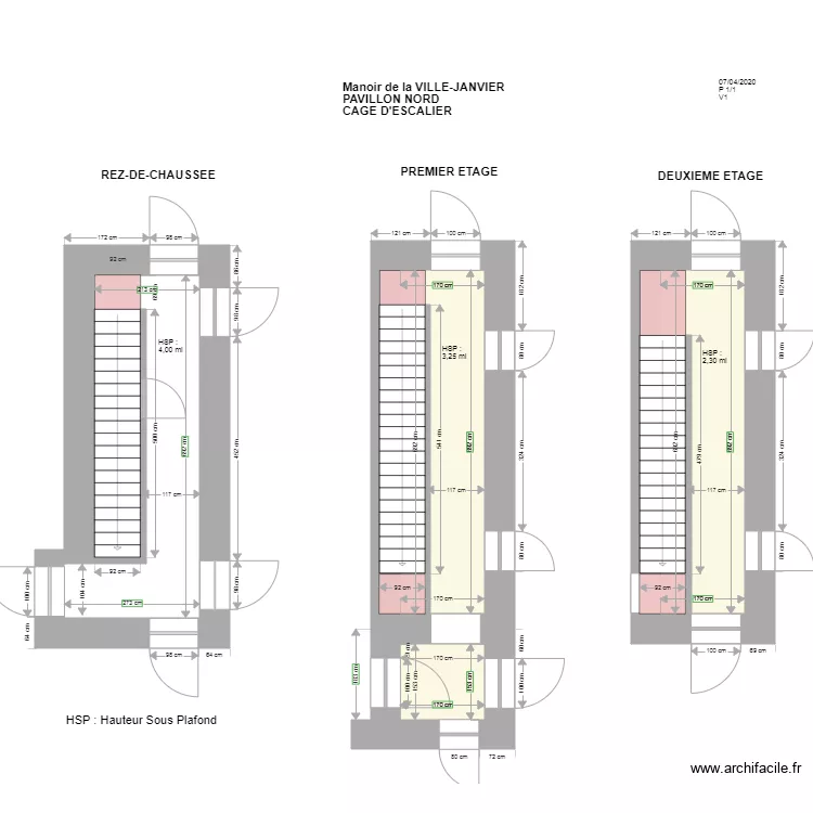 CAGE ESCALIER. Plan de CAGE ESCALIER. Plan de