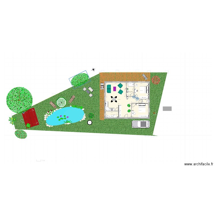 PLAN LOCAL avec bassin et cabane et terrain. Plan de 0 pièce et 0 m2