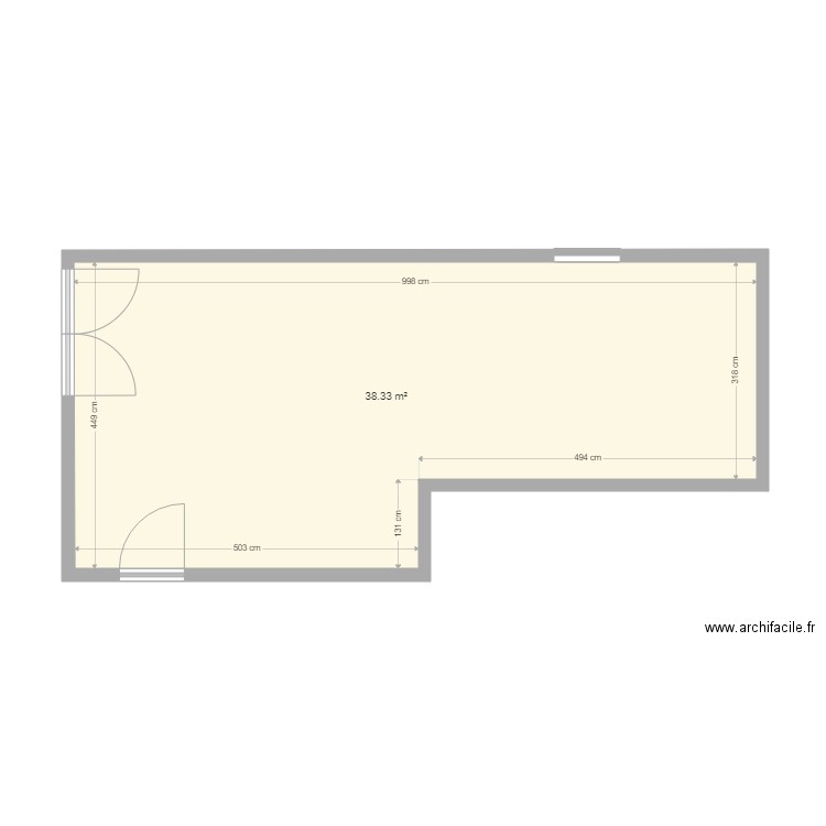 plan local vide avant travaux. Plan de 0 pièce et 0 m2