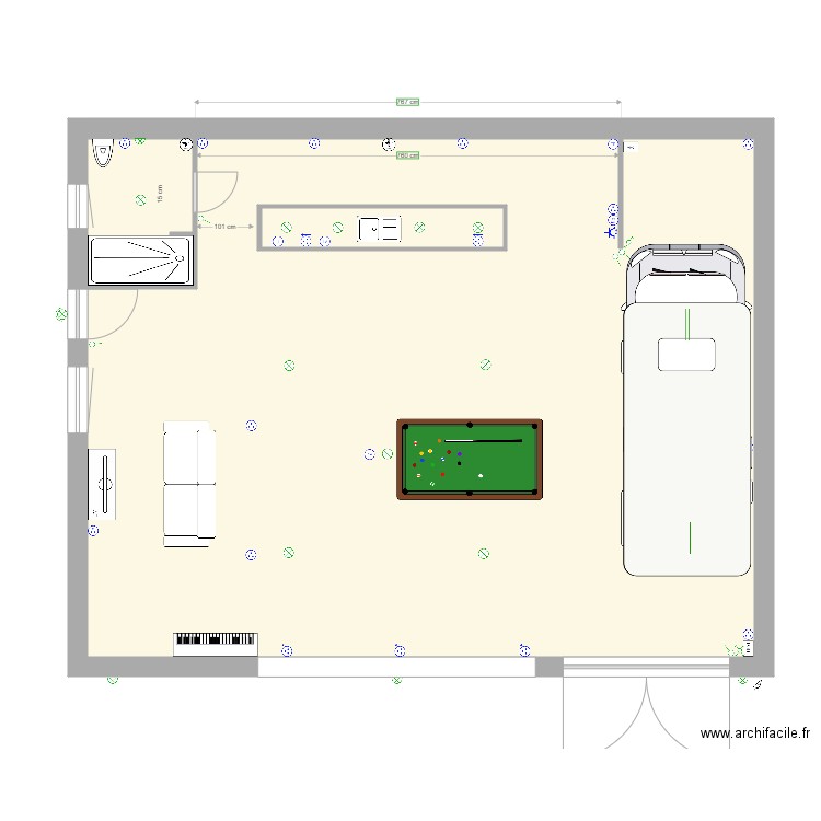 M FOULCAULT. Plan de 3 pièces et 115 m2