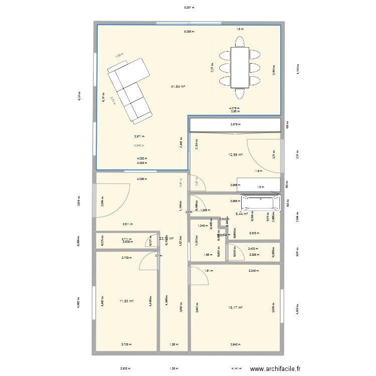 LONGUENESSE RDC. Plan de 6 pièces et 112 m2