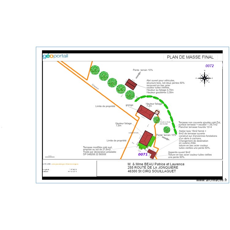 PLAN DE MASSE FINAL. Plan de 0 pièce et 0 m2