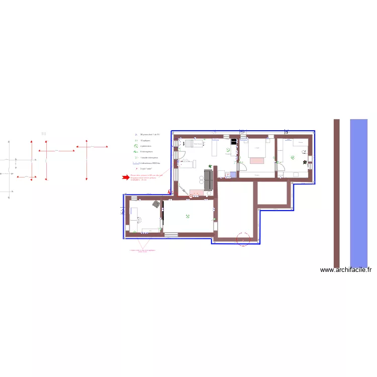 Appartement atelier 7 pastill&eacute;. Plan de 