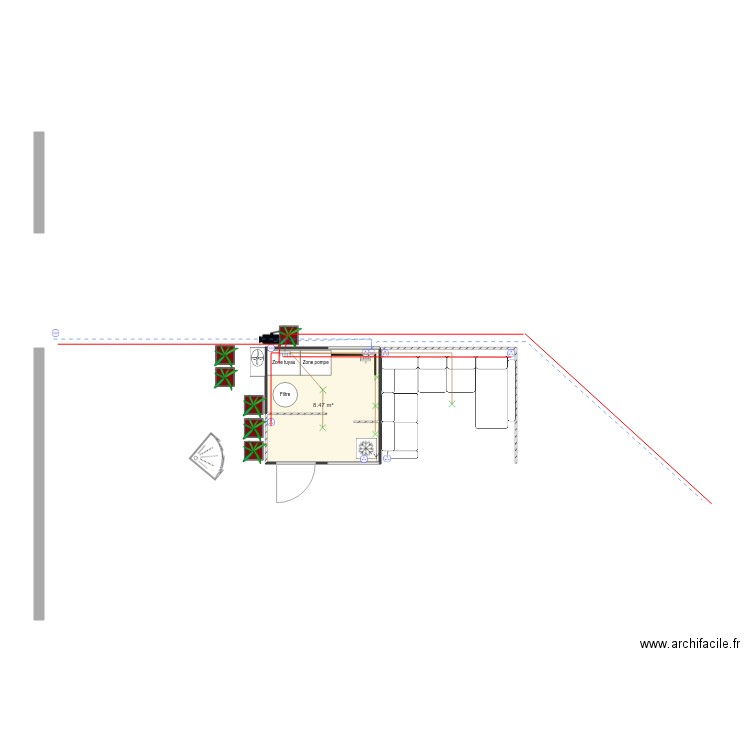 poolhouse lounge v2. Plan de 0 pièce et 0 m2