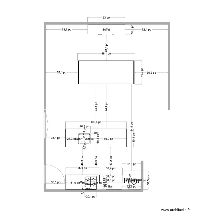 cuisine. Plan de 0 pièce et 0 m2