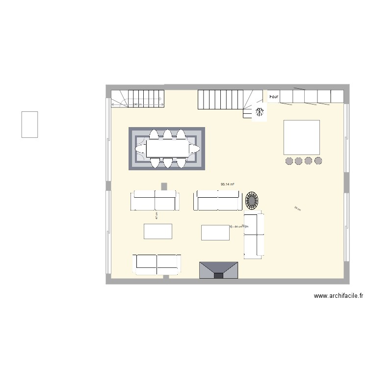 salon escalier inversé lolo bis bis . Plan de 0 pièce et 0 m2