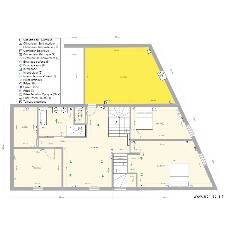 r+1electricité. Plan de 0 pièce et 0 m2