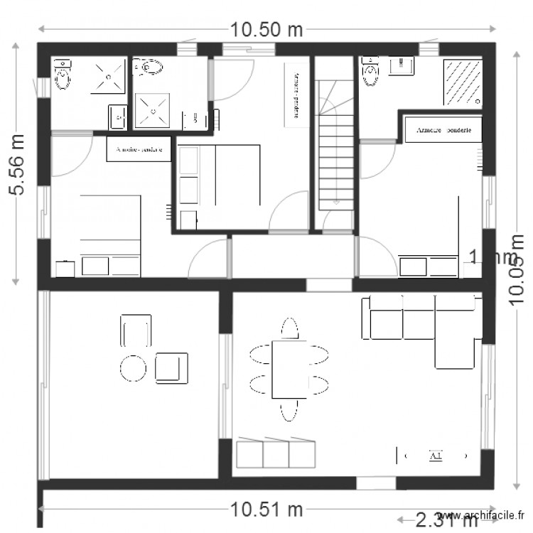 AGRANDISSEMENT MAISON ETHEVE MEUBLE2. Plan de 0 pièce et 0 m2