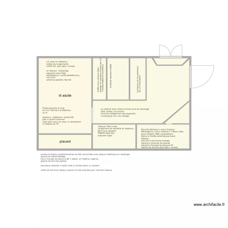 camion am&eacute;nagement. Plan de 
