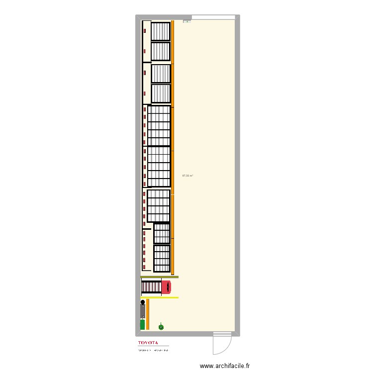 Faurecia Allenjoy. Plan de 1 pièce et 98 m2