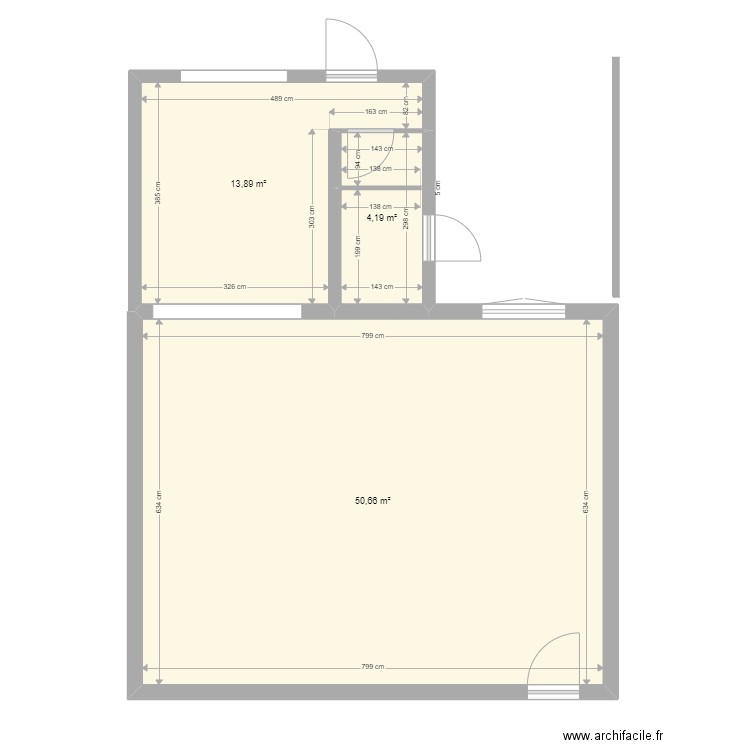 BEUVRY 2. Plan de 3 pièces et 69 m2