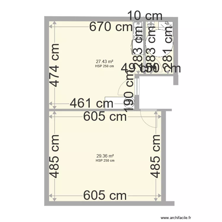 studio. Plan de 