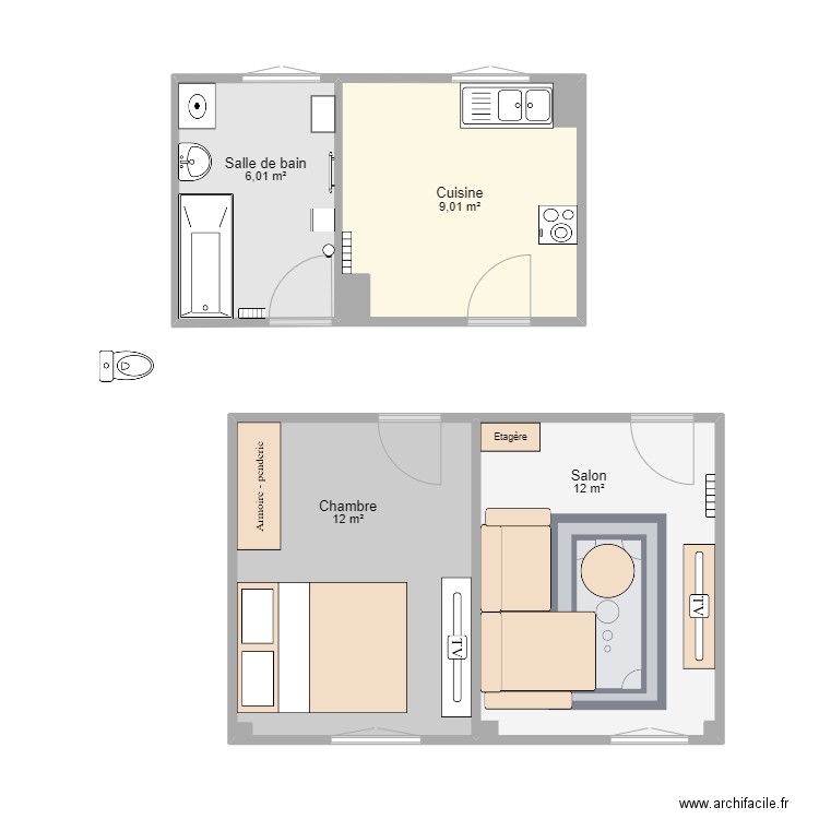 Cerize. Plan de 0 pièce et 0 m2