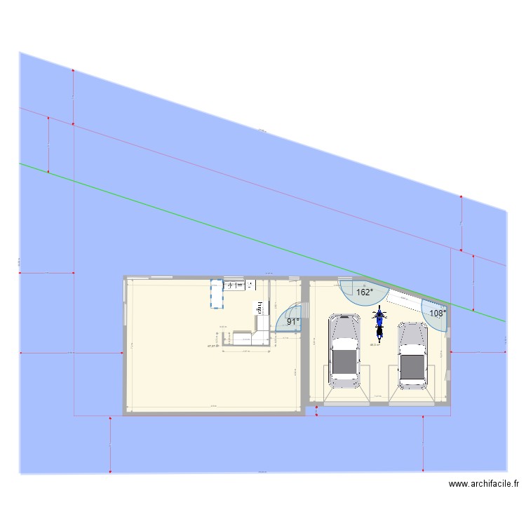 nouveau plant. Plan de 2 pièces et 114 m2