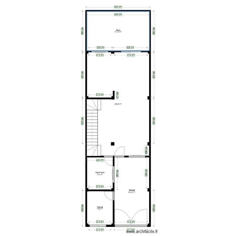 PLano. Plan de 5 pièces et 112 m2