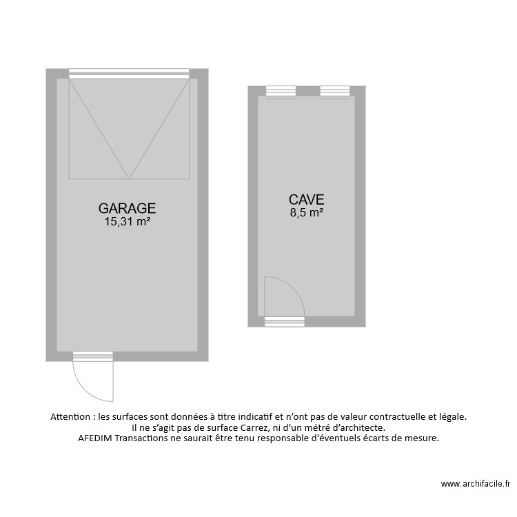 BI 6961 ANNEXES. Plan de 2 pièces et 24 m2