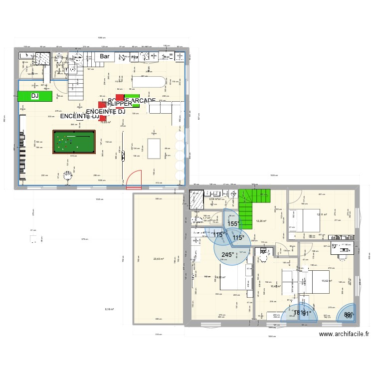 loft 2. Plan de 12 pièces et 178 m2