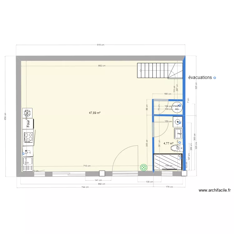Appart B rdc. Plan de 