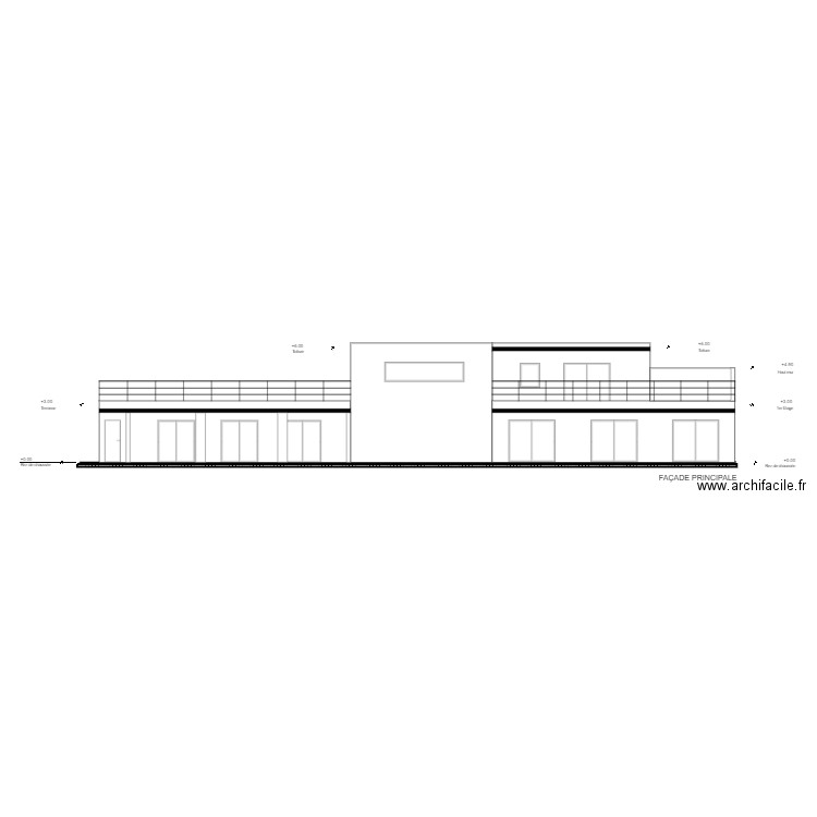 plan de façade principale. Plan de 0 pièce et 0 m2