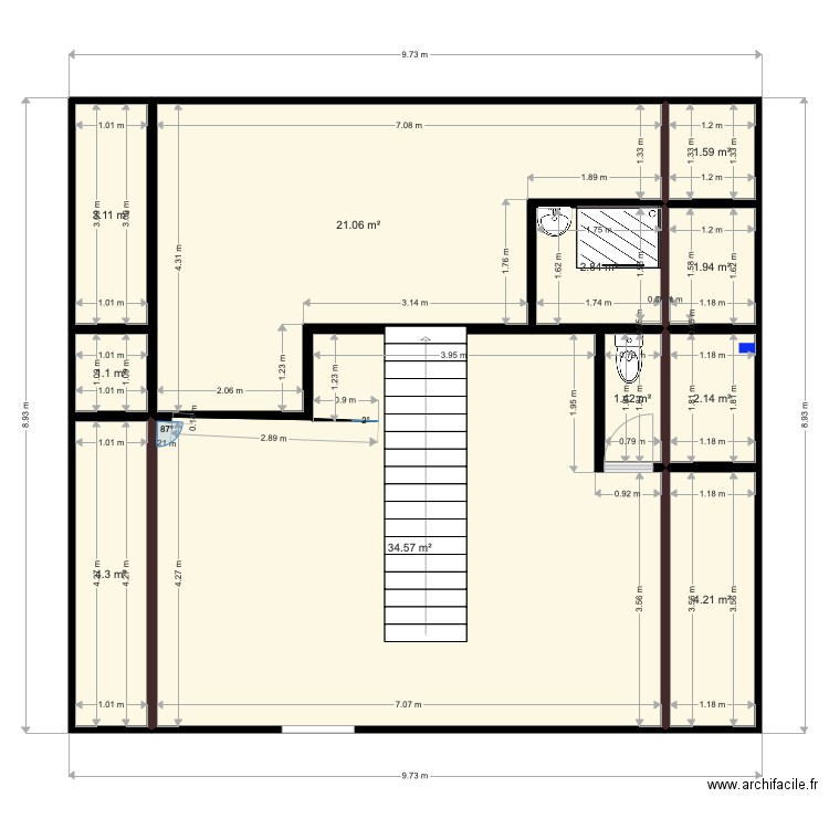 V combles points eau et. Plan de 0 pièce et 0 m2