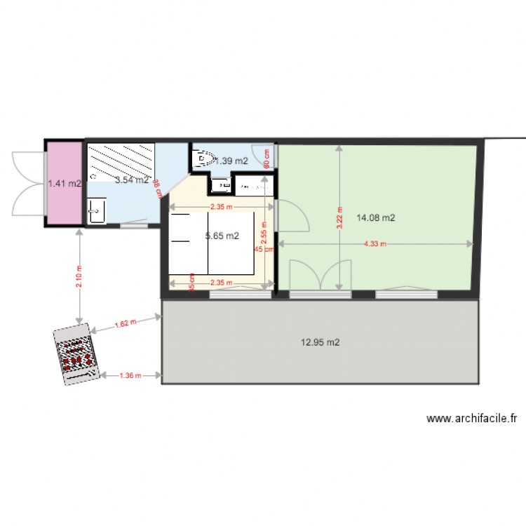 MOBIL HOME MONTA SDB GAUCHE 4. Plan de 0 pièce et 0 m2