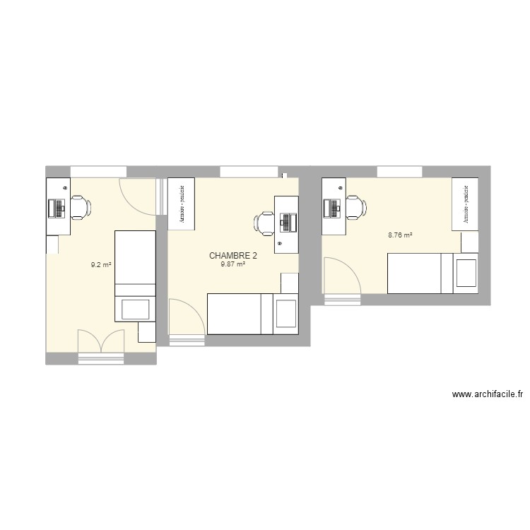 plan chambre 2. Plan de 0 pièce et 0 m2