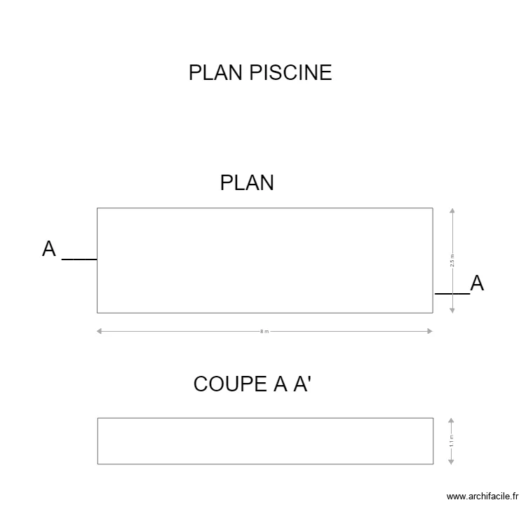 plan piscine. Plan de 
