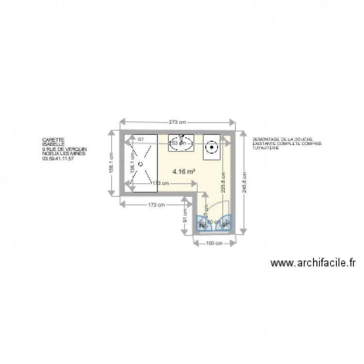 CARETTE ISABELLE . Plan de 0 pièce et 0 m2