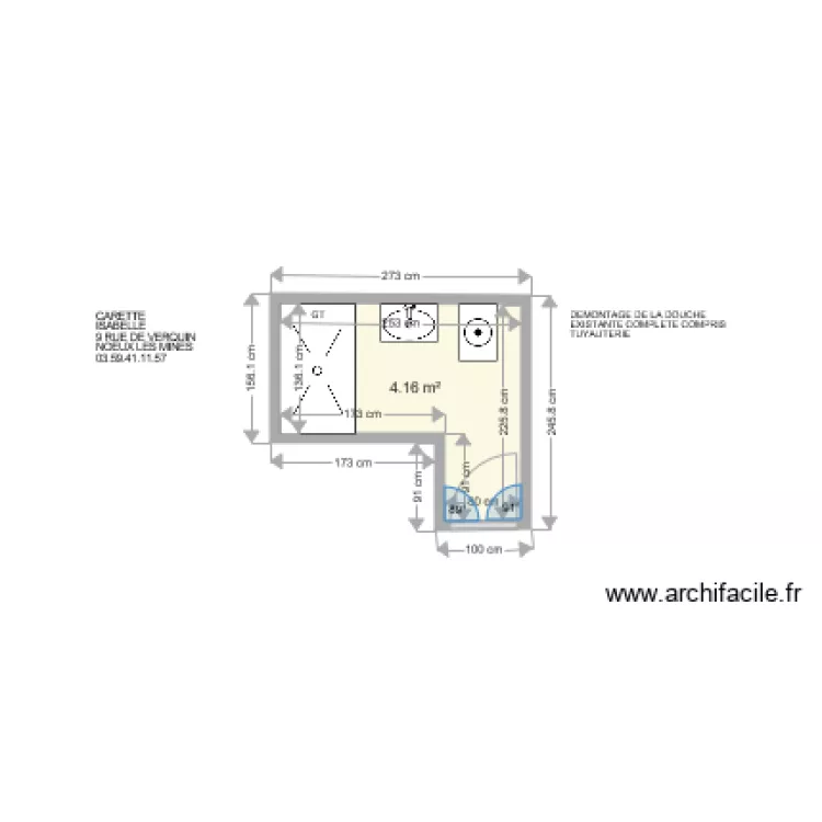 CARETTE ISABELLE . Plan de 