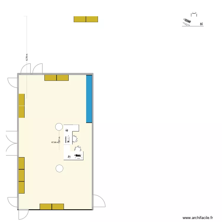 LYON. Plan de 1  et 68 m²