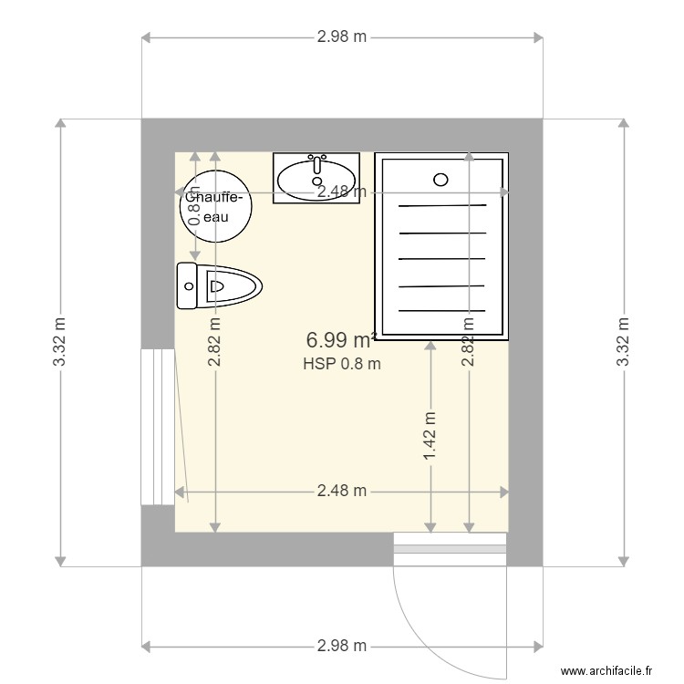 Salle de bain. Plan de 0 pièce et 0 m2