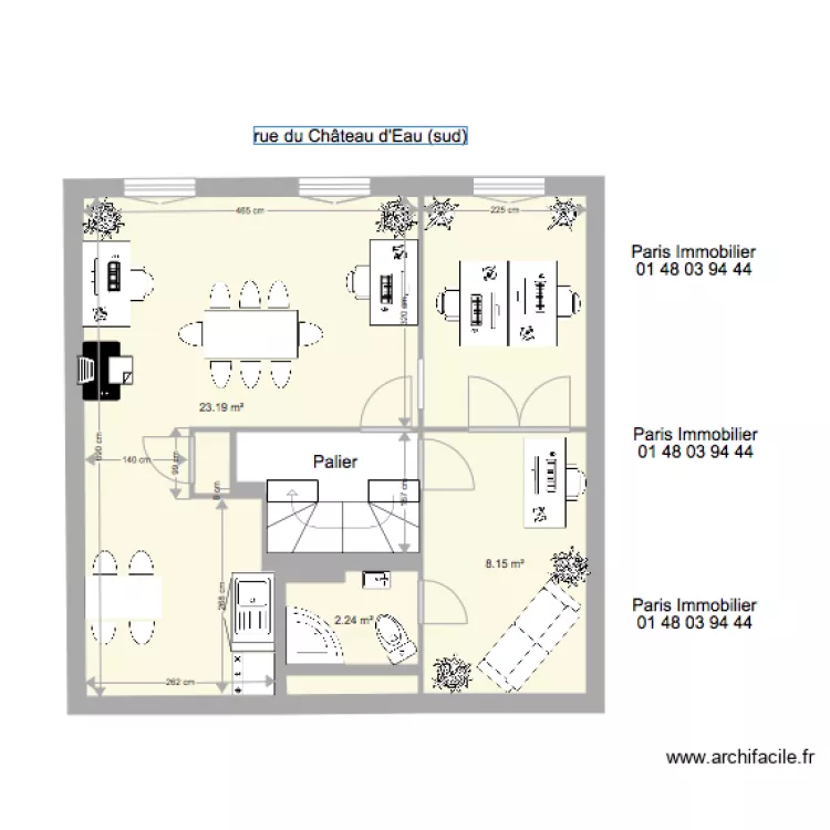 68 CHO BUREAU. Plan de 