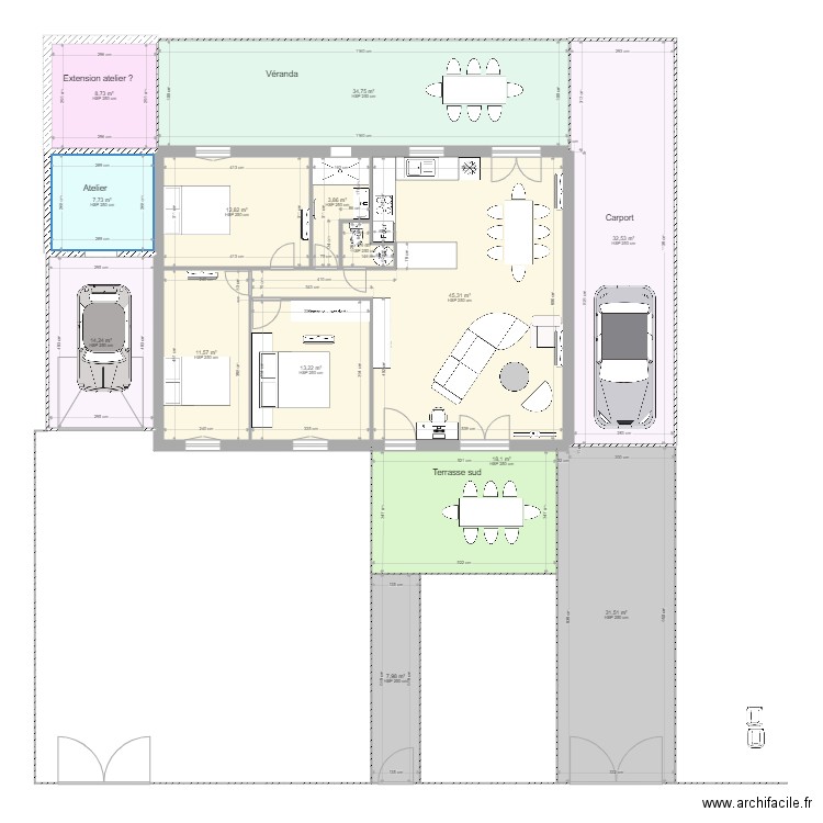 Saint andré. Plan de 15 pièces et 266 m2