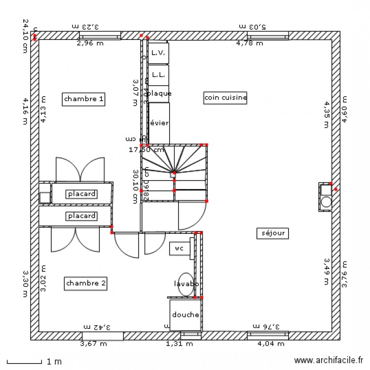 appartement etage avec côtes. Plan de 0 pièce et 0 m2