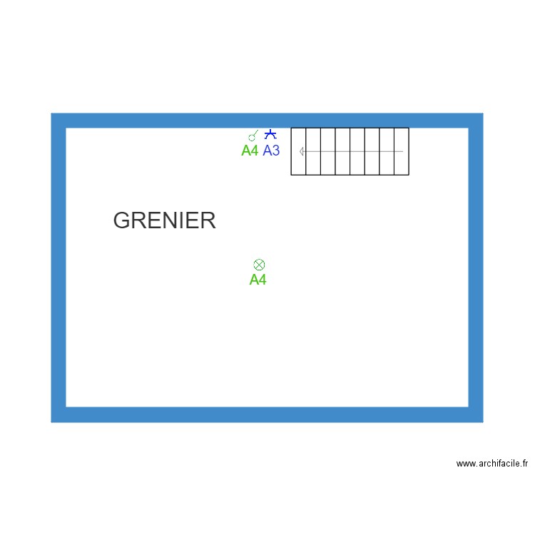 MONS GRENIER. Plan de 1 pièce et 33 m2