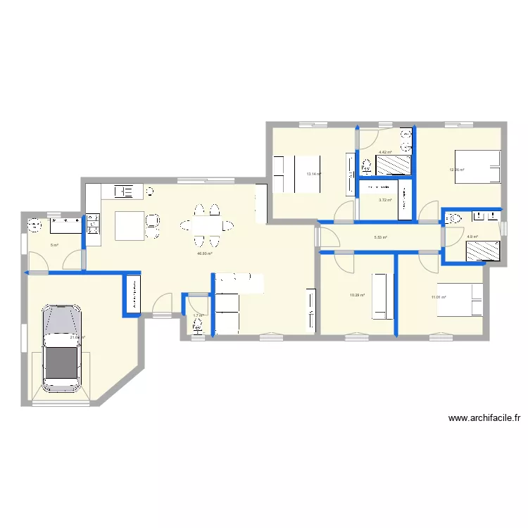 MAISON MOD&Egrave;LE . Plan de 
