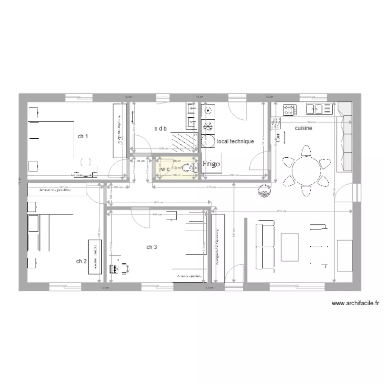 maison 3. Plan de 