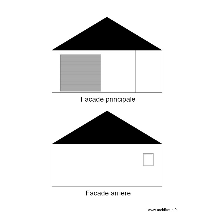 Facade face. Plan de 0 pièce et 0 m2