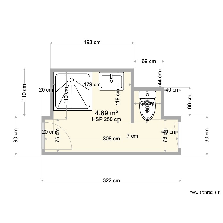 Salle de bain n 2 BACH. Plan de 0 pièce et 0 m2